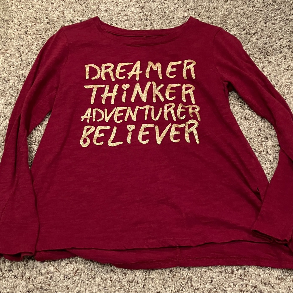 Epic Tread - Dreamer Kids Long Sleeve Shirt -  maroon - size large